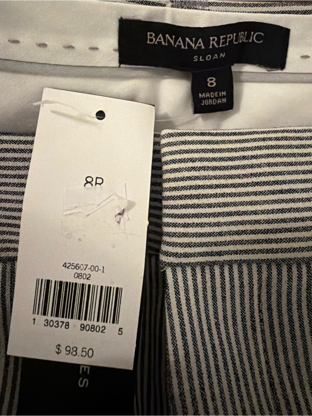 Banana Republic Sloan Striped Pants — White and Black